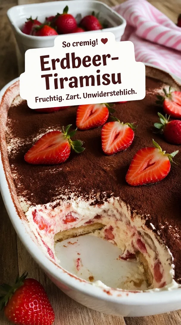 Cremiges Erdbeer-Tiramisu mit frischen Erdbeeren und köstlichem Mascarpone
