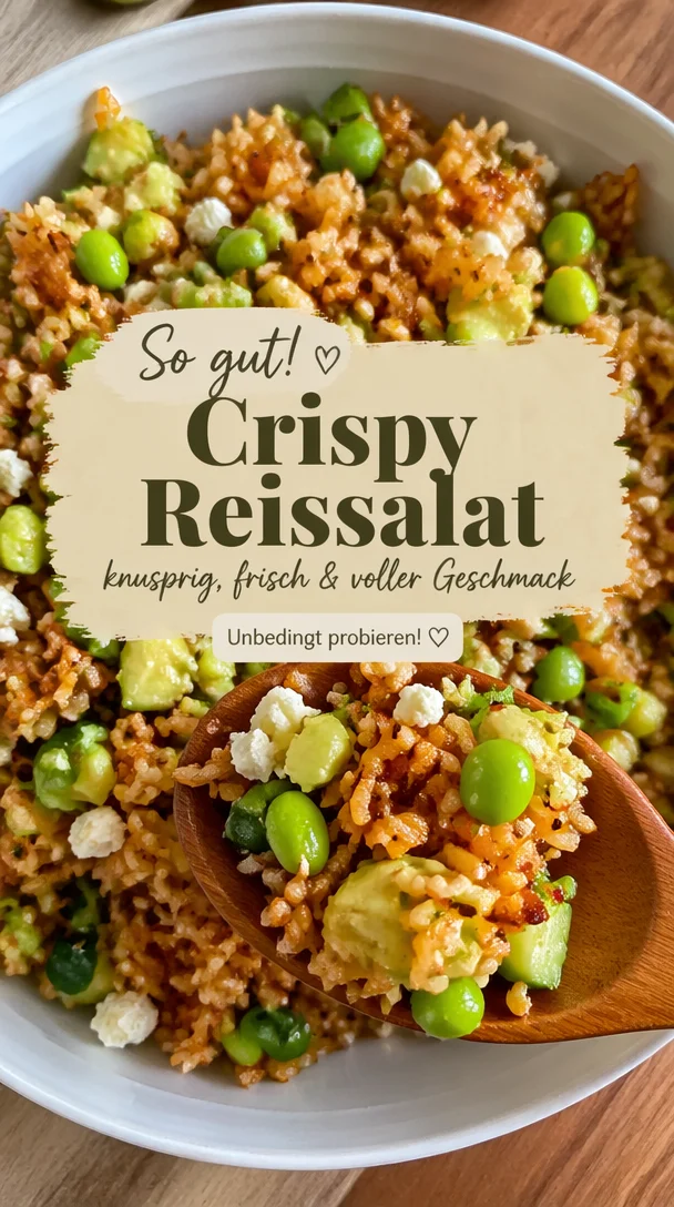 Crispy Reissalat mit frischem Gemüse und knusprigen Zutaten