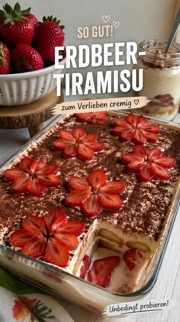 Erdbeer-Tiramisu - verführerisches und cremiges Dessert mit frischen Erdbeeren