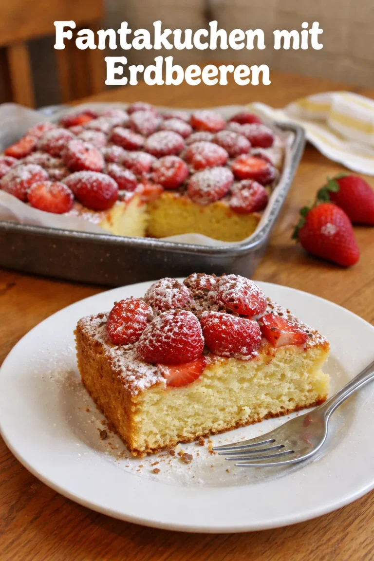 Fantakuchen mit frischen Erdbeeren auf einem eleganten Kuchenstand