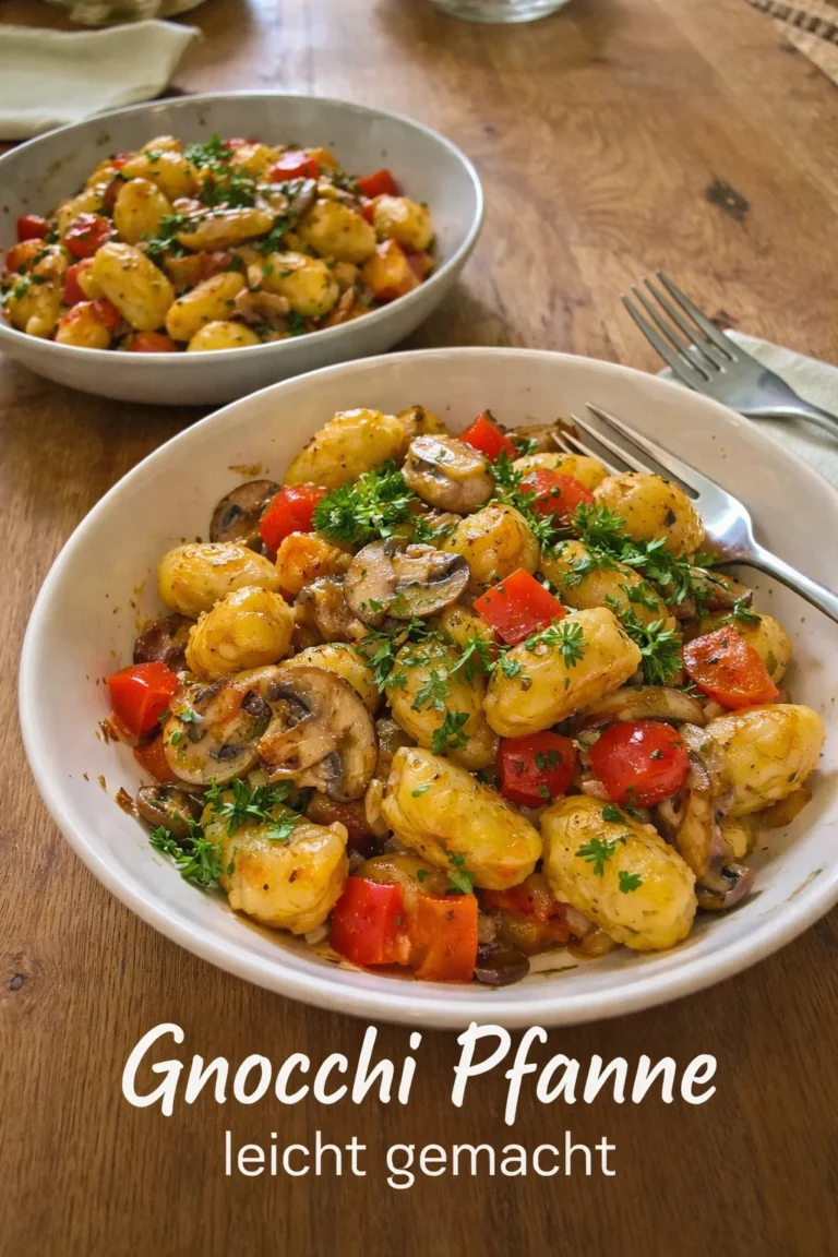 Leckere Gnocchi Pfanne mit frischem Gemüse und würzigen Kräutern