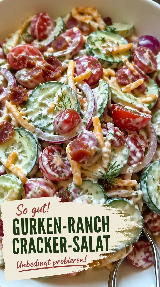 Gurken-Ranch-Cracker-Salat als einzigartiges Rezept für einen erfrischenden Snack