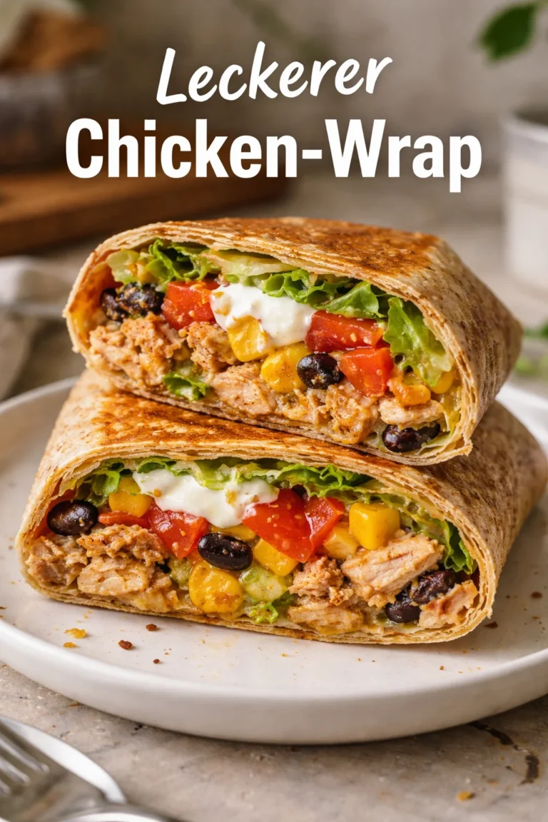 Hühnchen Crunch-Wrap Supreme mit frischen Zutaten und hohem Proteingehalt