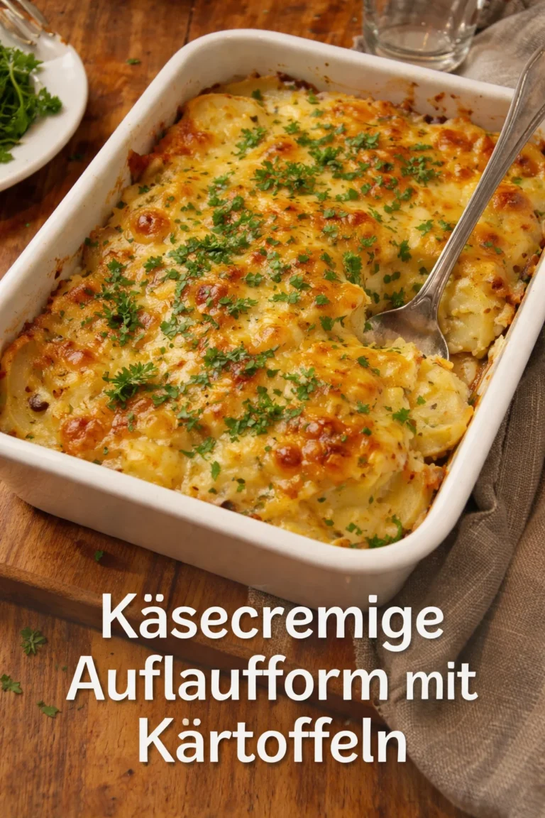 Käsecremiger Auflauf mit Kartoffeln frisch aus dem Ofen
