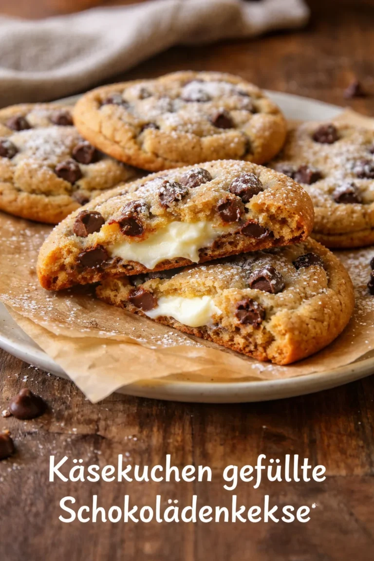 Käsekuchen gefüllte Schokoladenkekse auf einem Teller