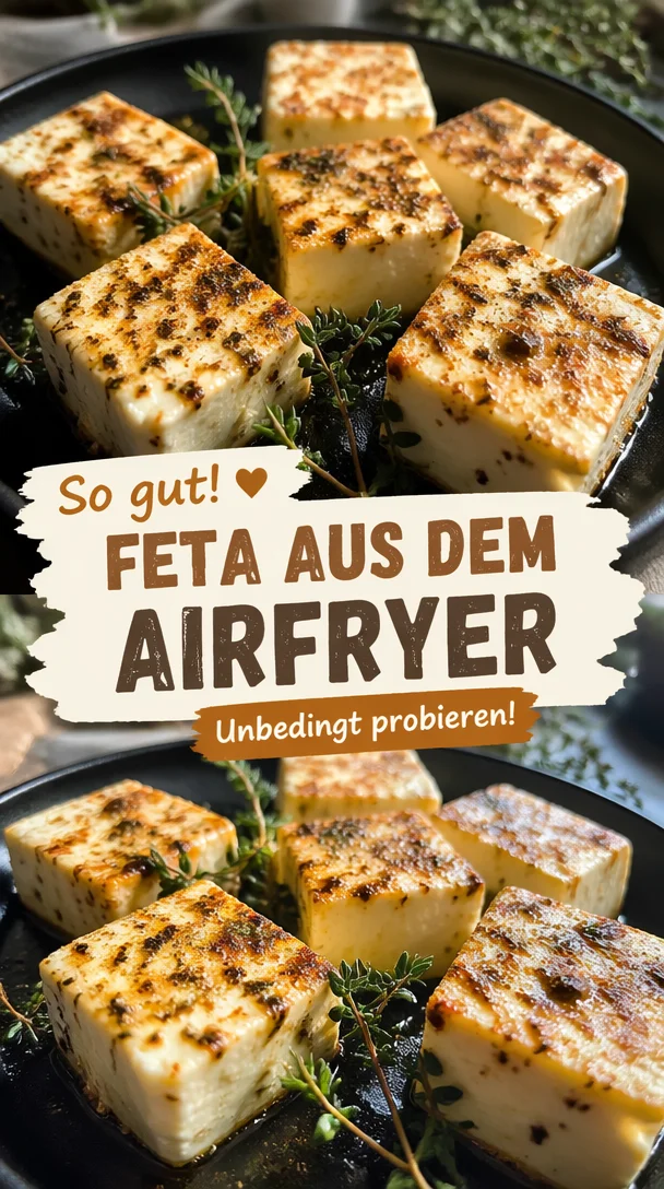 Köstlicher Feta, luftgebraten im Airfryer, perfekter gesunder Snack