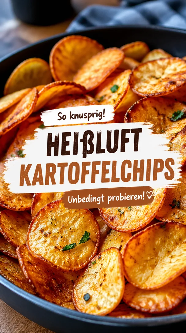 Knusprige Luftfritteuse-Kartoffelchips frisch zubereitet