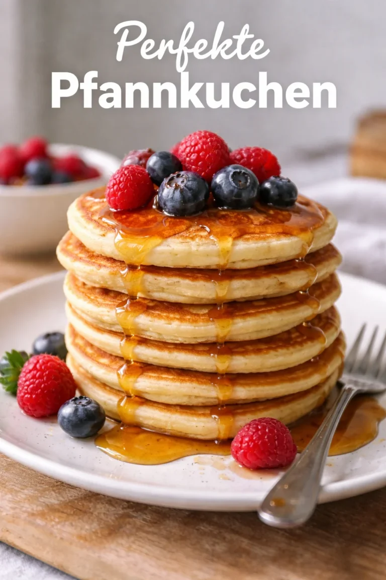 Verführerische Pfannkuchen auf einem Teller, ideal für jede Mahlzeit.