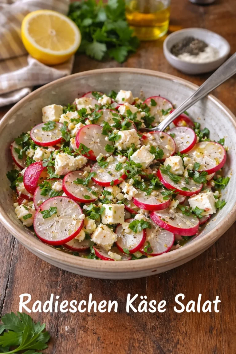 Erfrischender Radieschen Käse Salat mit frischen Zutaten und Käse