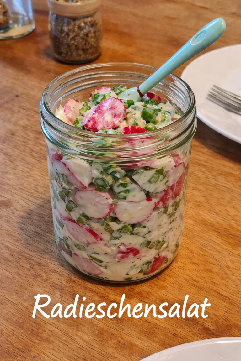 Frischer Radieschensalat mit buntem Gemüse und einem leichten Dressing