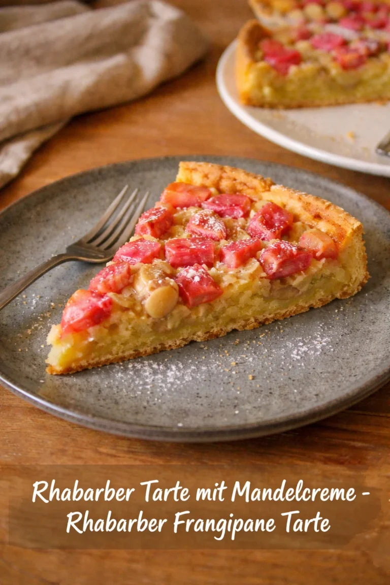 Rhabarber Tarte mit Mandelcreme und frischem Rhabarberbelag