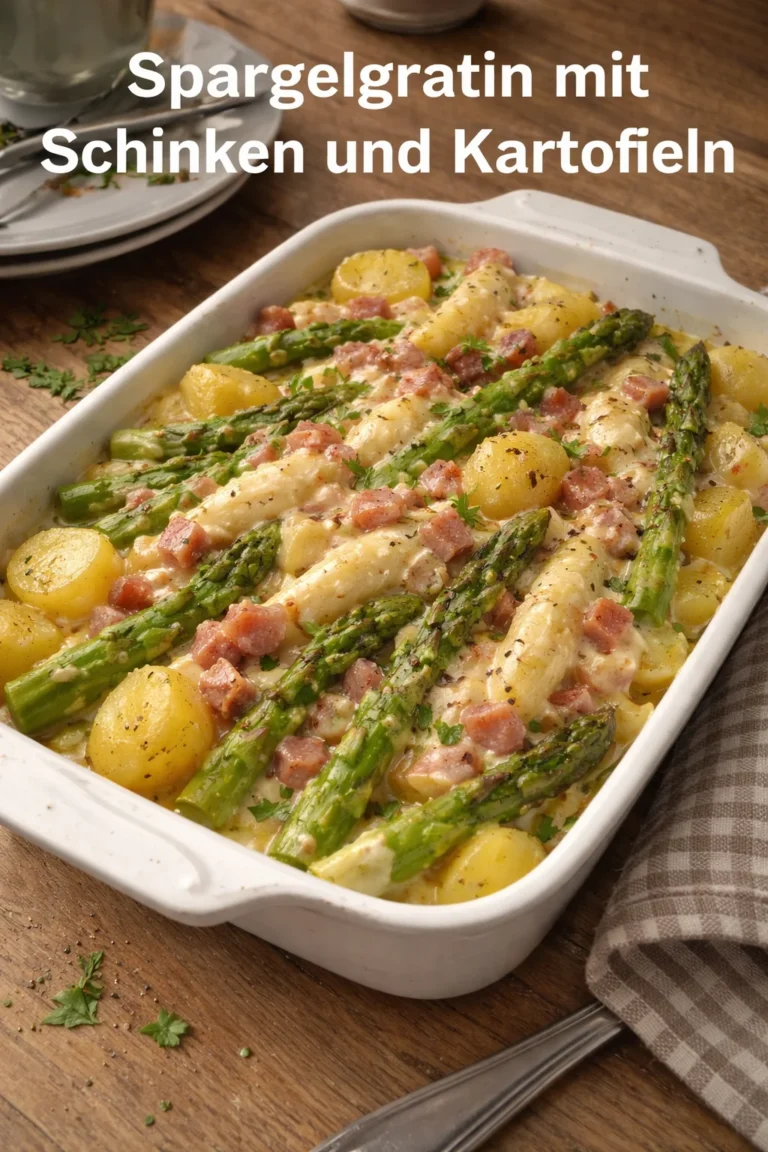 Spargelgratin mit Schinken und Kartoffeln, ein leckeres Rezept für ein tolles Essen