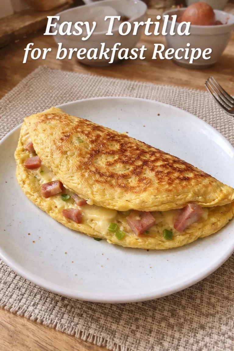Leckeres Frühstück mit Tortilla und frischen Zutaten