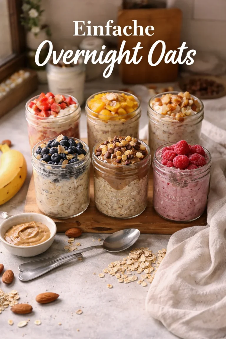 Schüssel mit Übernachtungs-Oats und frischen Früchten für gesundes Frühstück