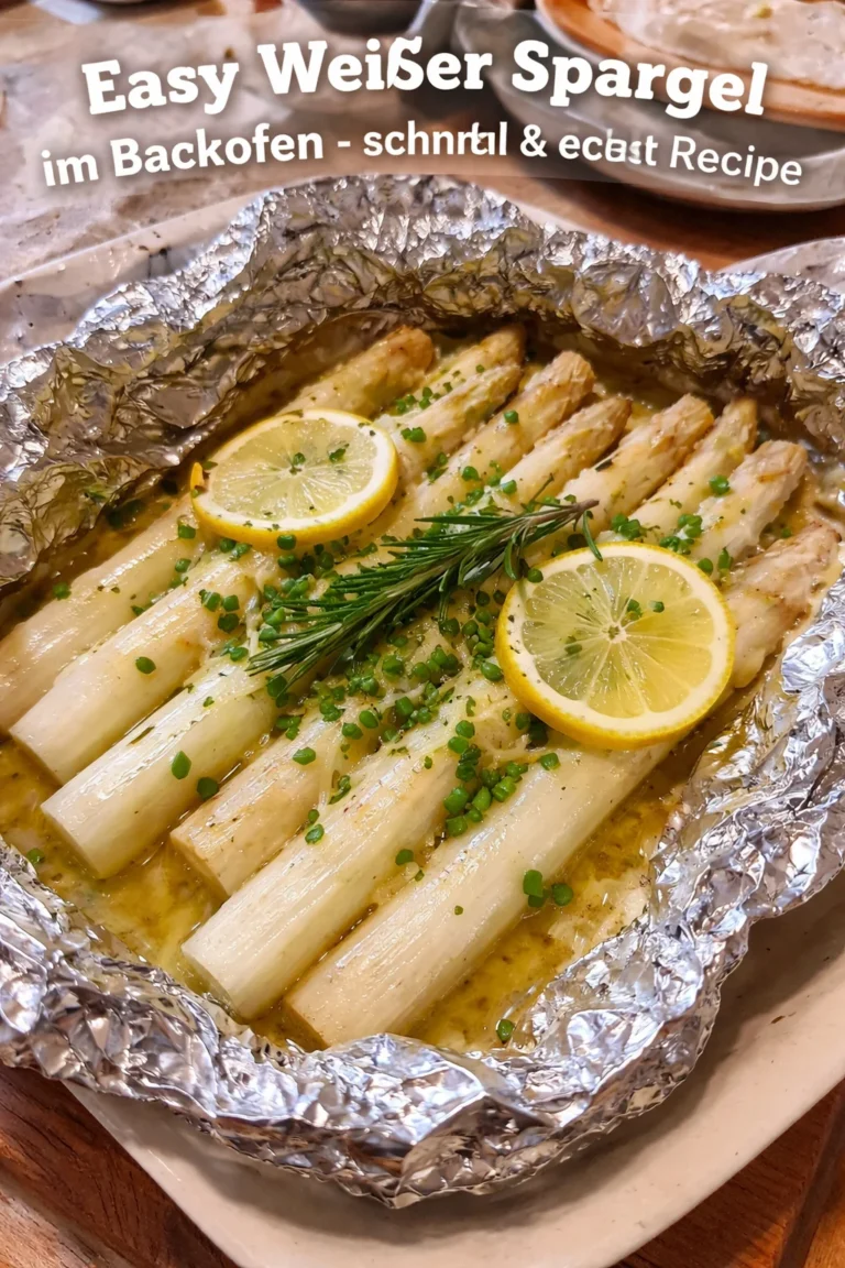 Leckere Portion weißer Spargel aus dem Backofen