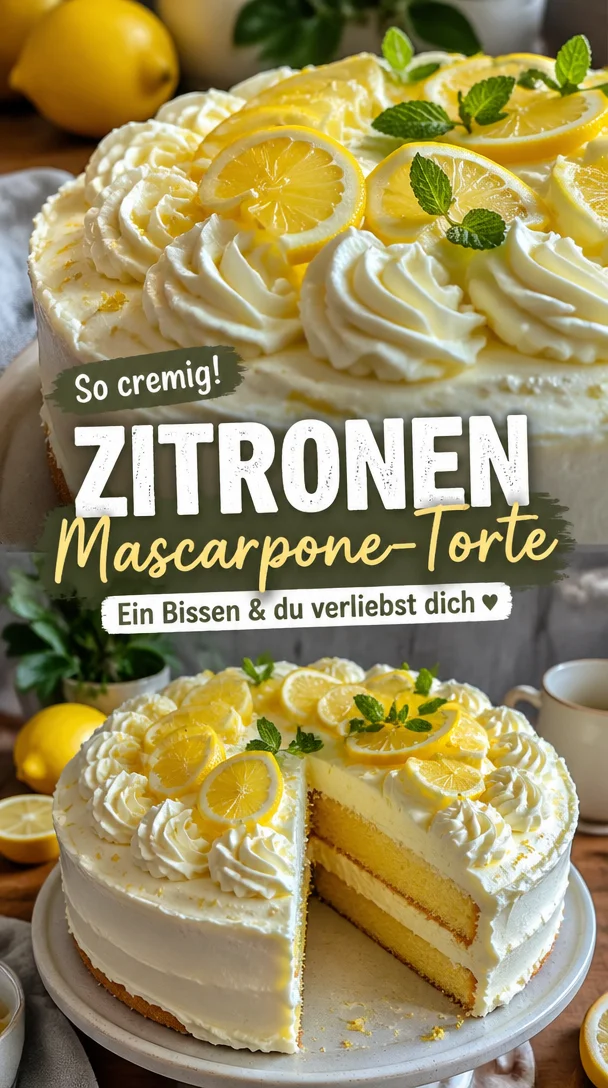 Zitronen-Mascarpone-Torte: cremig und erfrischend mit einer perfekten Zitronennote