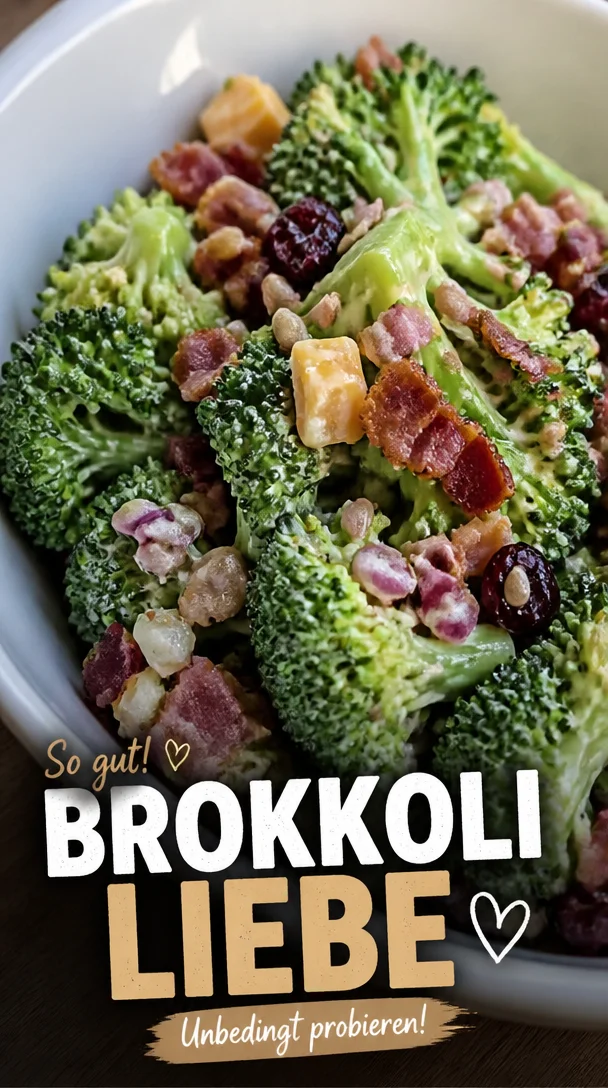 Leckerer Brokkoli-Salat mit frischen Zutaten in einer Schüssel