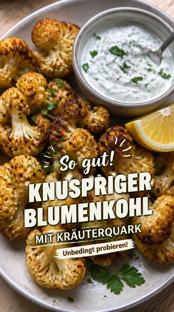 Blumenkohl Airfryer Rezept mit Kr&auml;uterquark sofort lecker