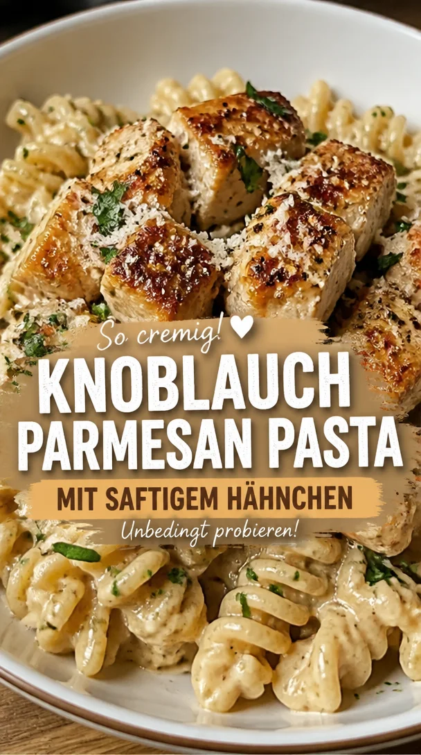 Cremige Knoblauch-Parmesan-H&auml;hnchen-Pasta: K&ouml;stlicher Genuss