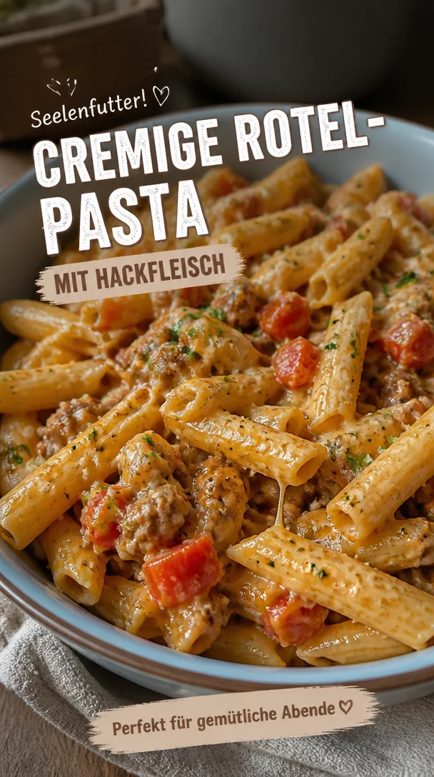 Cremige Rotel-Pasta mit Hackfleisch - Gemütliche Wochentagsabende