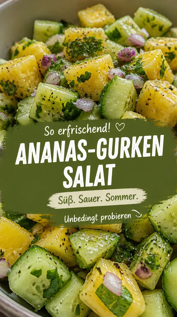 Erfrischender Ananas-Gurke-Salat: knackig, s&uuml;&szlig;-sauer im Sommer