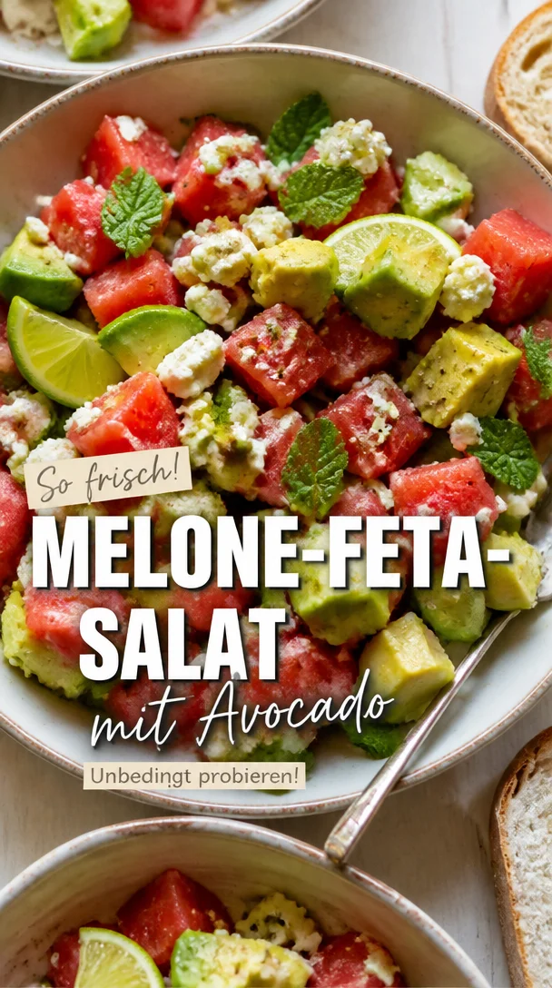 Erfrischender Melone-Feta-Salat mit Avocado &ndash; purer Genuss
