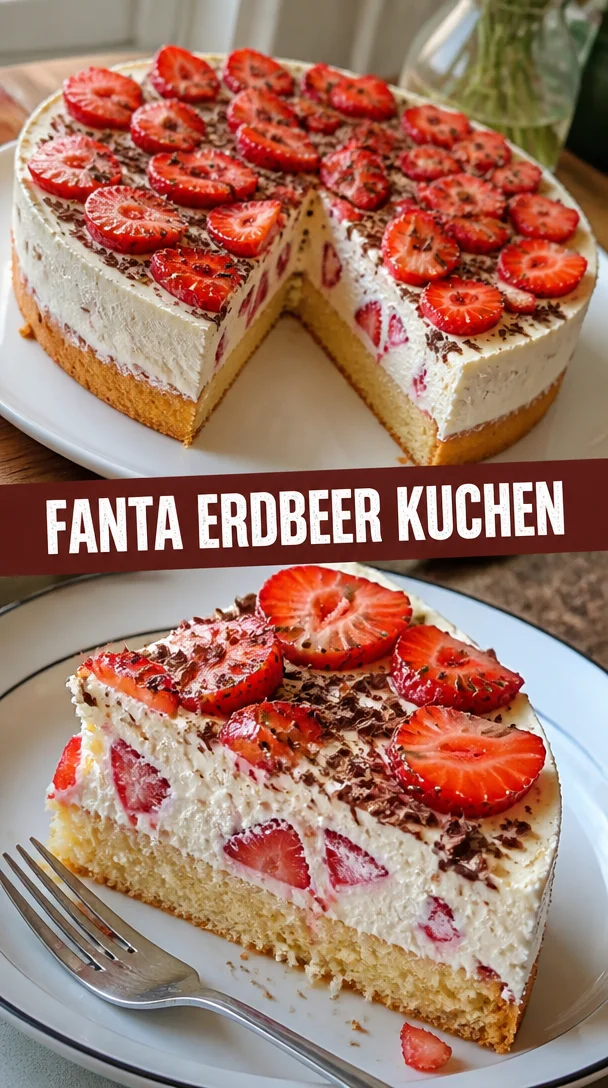 Fantakuchen mit Erdbeeren, saftig und sommerlich-lecker