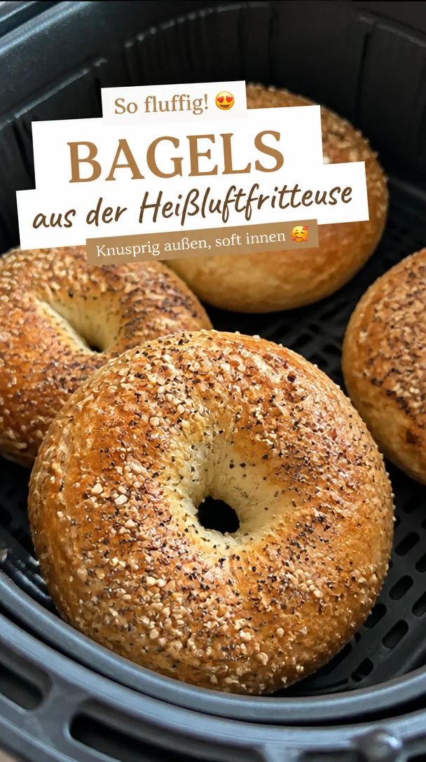 Fluffige Bagels aus der Hei&szlig;luftfritteuse, knusprig und lecker