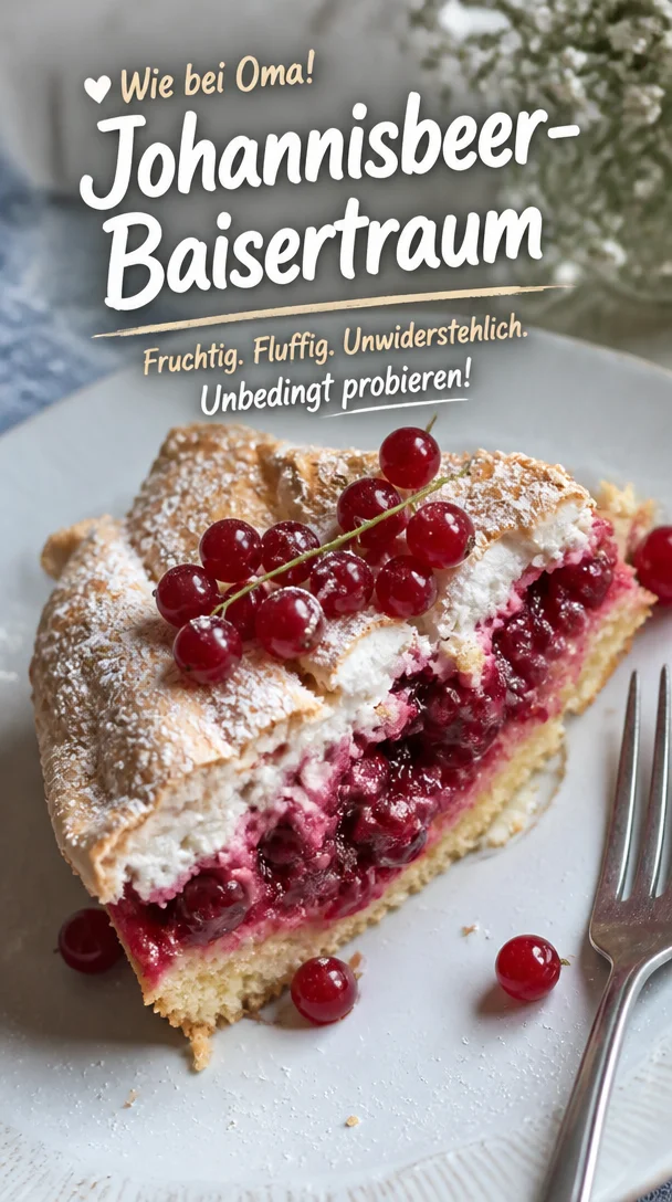 Fluffiger Johannisbeerkuchen mit Baiser - Fruchtgenuss pur