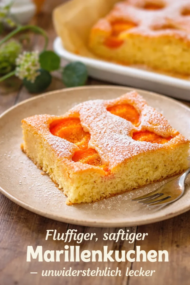 Fluffiger Marillenkuchen mit saftigen Aprikosen, perfekt zum Genießen