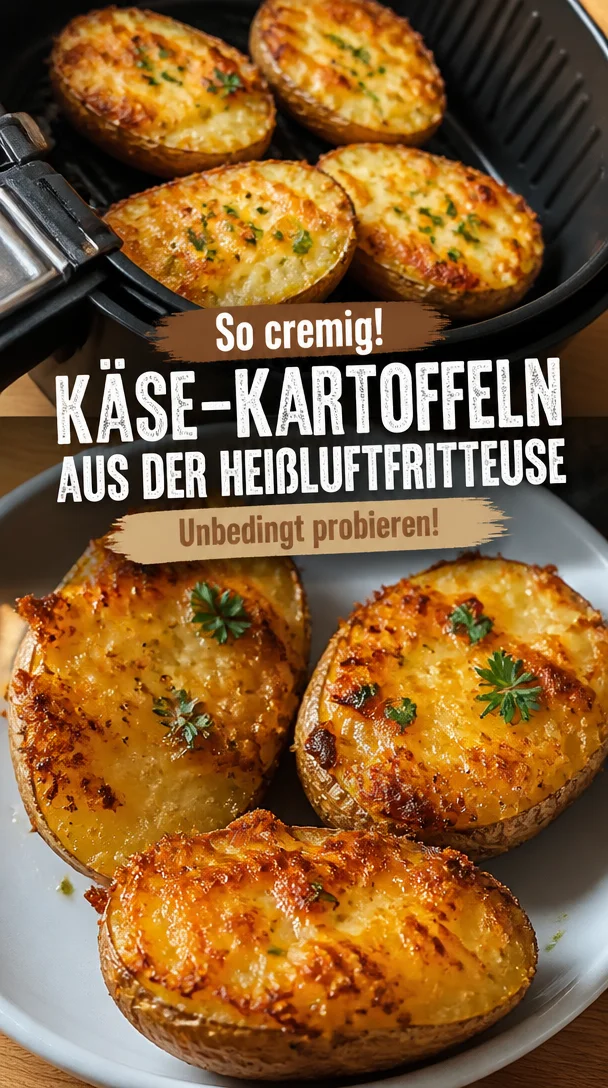 Gebackene K&auml;se-Kartoffeln aus der Hei&szlig;luftfritteuse