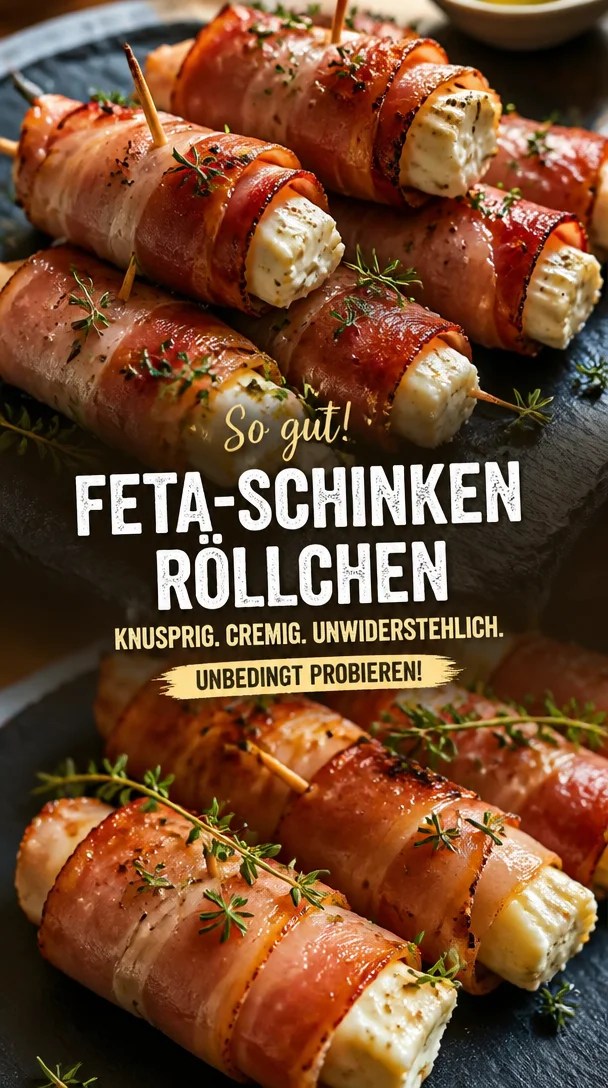 Gegrillte Feta-Schinkenröllchen als appetitlicher Party-Snack