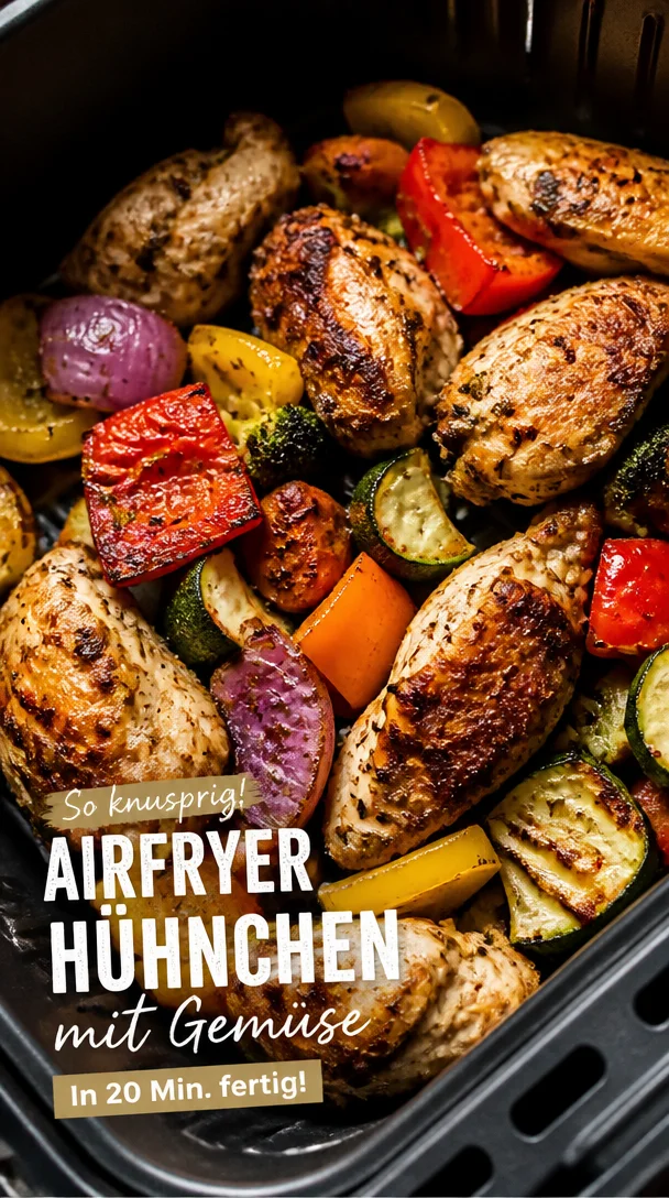 Knuspriges Gemüse und Hühnchen aus dem Airfryer