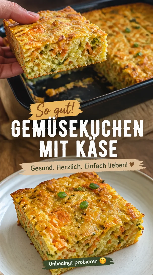 Gesunder Gem&uuml;sekuchen mit K&auml;se einfach lecker genie&szlig;en