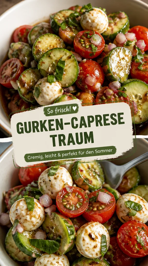 Gurken-Caprese-Salat: Frisch und cremig, perfekter Sommersalat