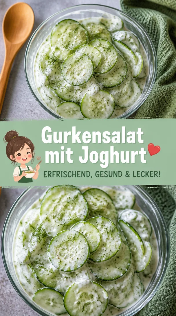 Gurkensalat mit Joghurt - erfrischend leicht, ideal zum Grillen