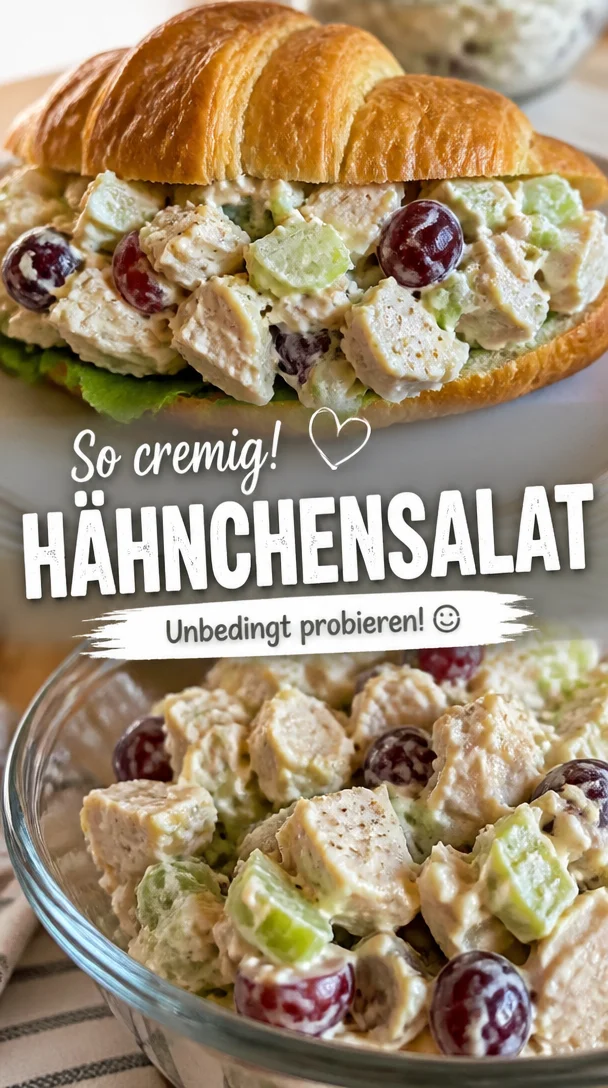 Leckerer Hähnchensalat mit frischem Gemüse und würzigem Dressing