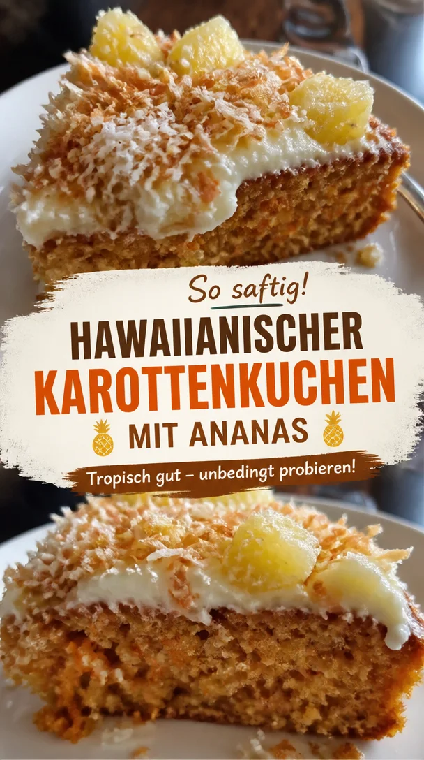 Hawaiianischer Karottenkuchen mit Ananas - Tropischer Genuss