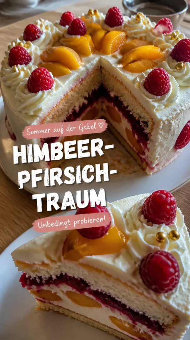 Himbeer-Pfirsich-Torte