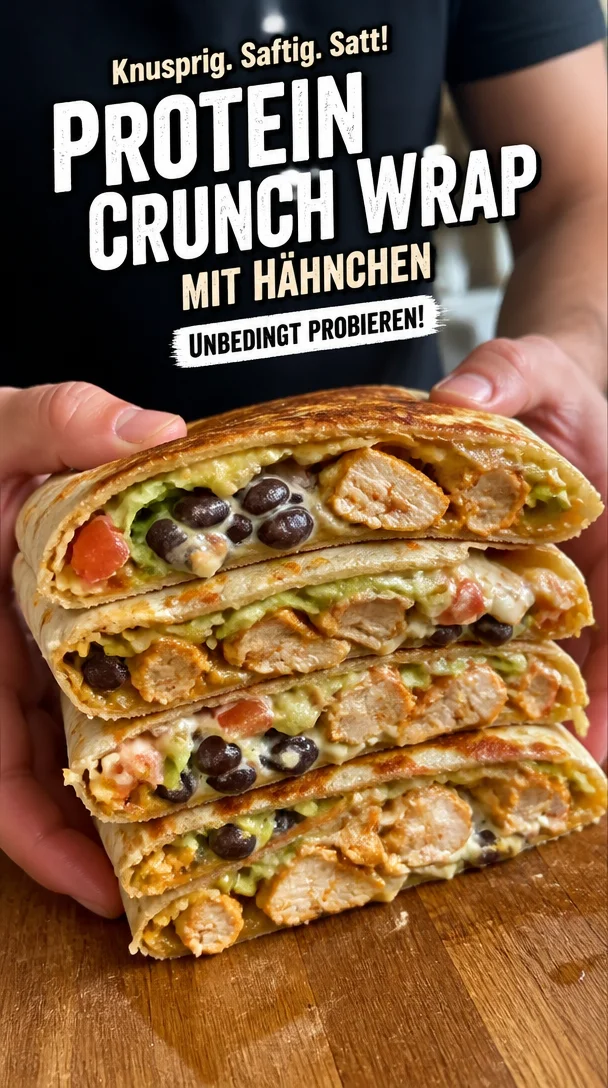 Hochprotein Hähnchen Crunch Wrap Supreme – gesunder Knusper-Genuss