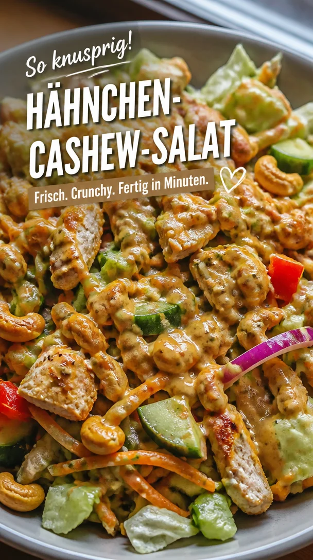 Hühnchen-Cashew-Crunch-Salat: knusprig, frisch, blitzschnell