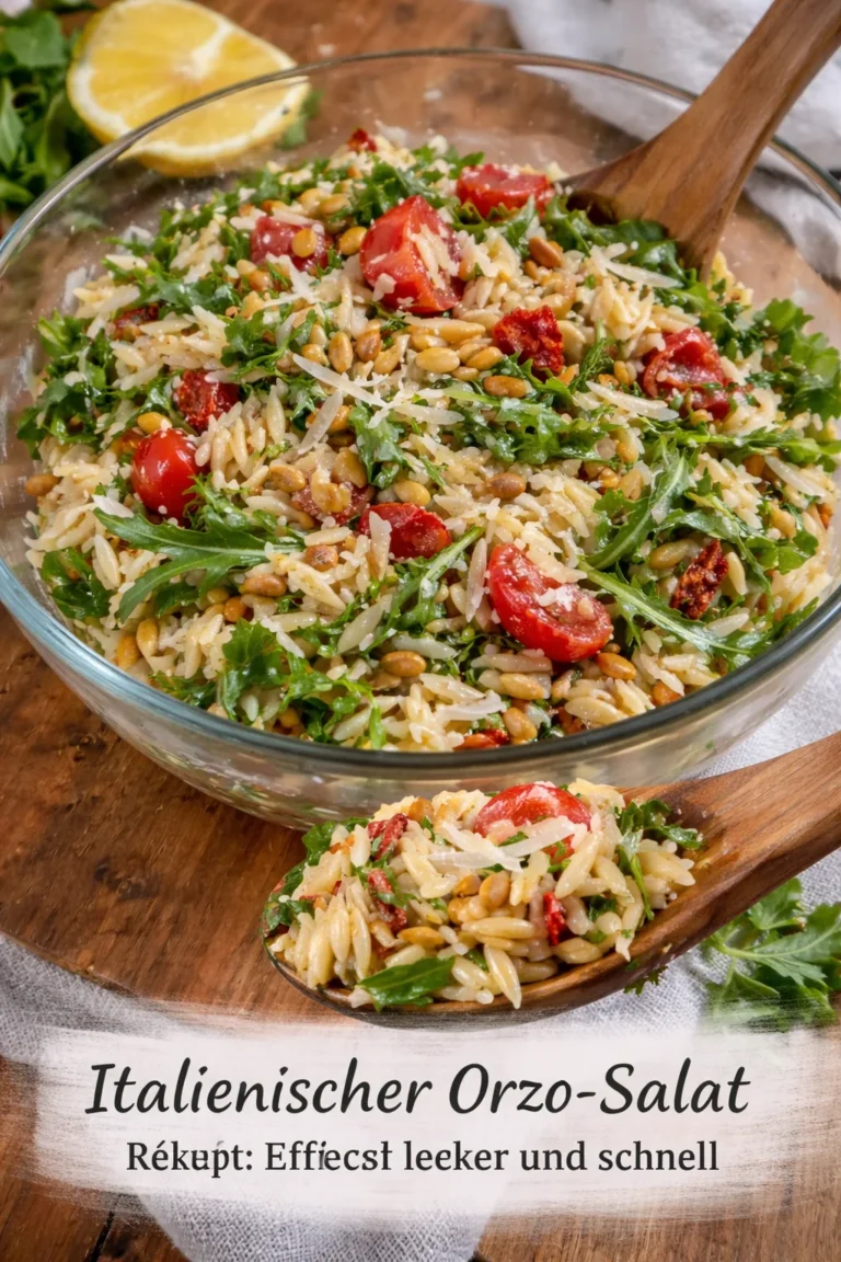 Italienischer Orzo-Salat mit frischen Zutaten und aromatischen Kräutern