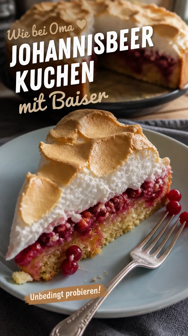 Johannisbeerkuchen mit Baiser &ndash; verf&uuml;hrerisch fruchtig, saftig