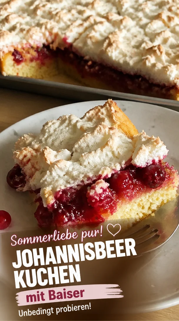 Johannisbeerkuchen mit Baiser vom Blech &ndash; k&ouml;stlich fruchtig