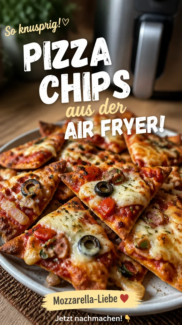 Knusprige Air Fryer Pizza Chips mit Mozzarella-Genuss!