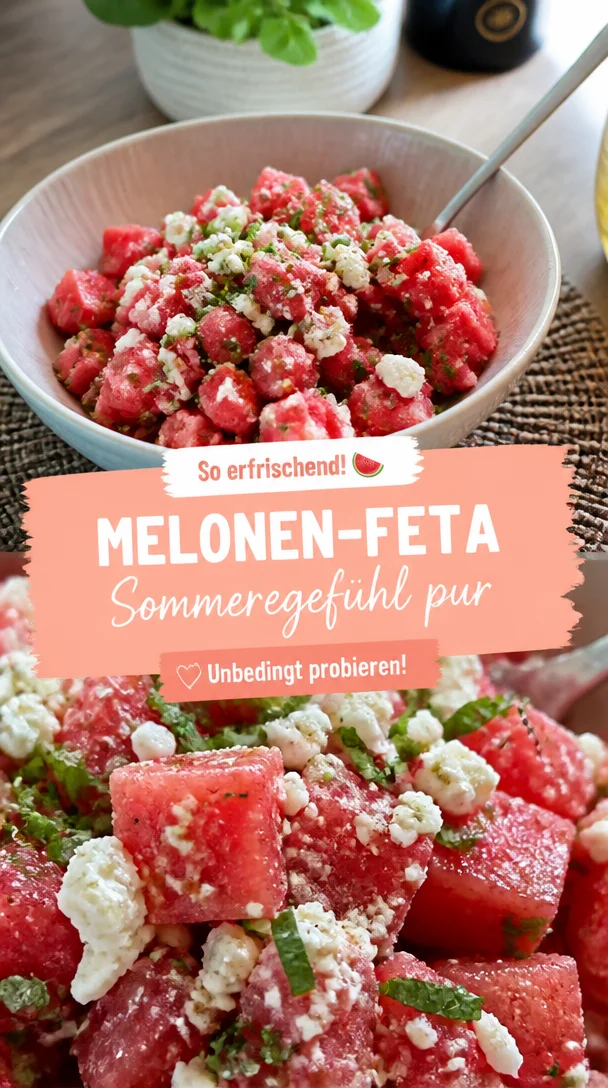 Melonen-Feta-Salat: Erfrischend, cremig und sommerlich genie&szlig;en
