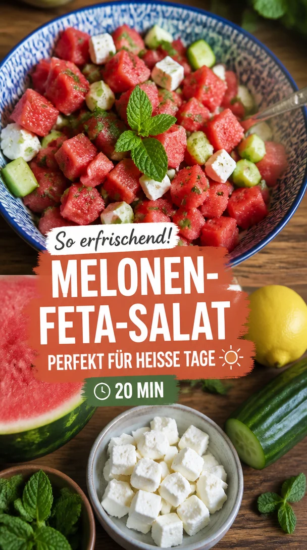 Melonen-Feta-Salat: Erfrischend, salzig und perfekt im Sommer
