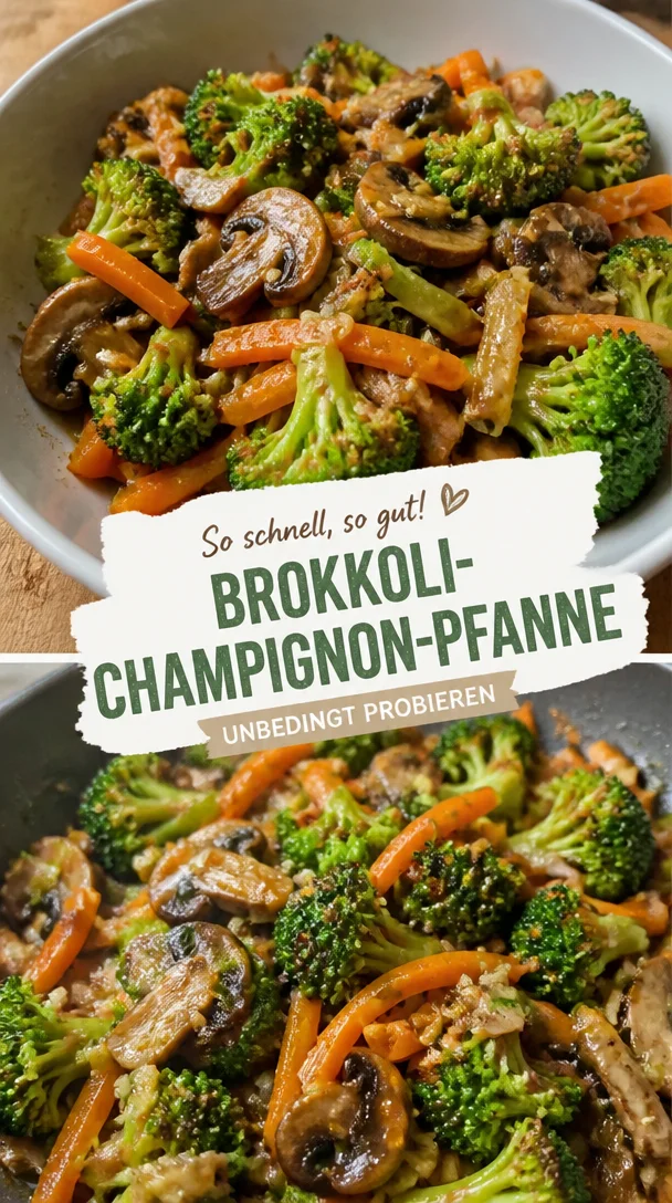Minuten-Pfanne mit Champignons, Brokkoli und Karotten schnell
