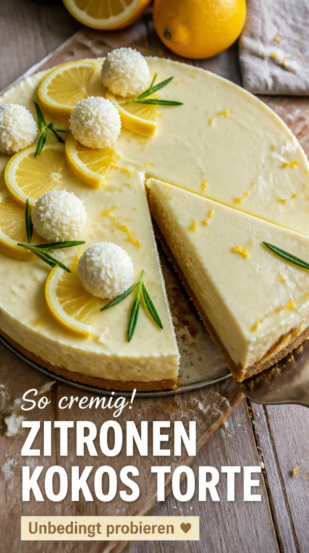 No Bake Zitrone und Kokos Torte