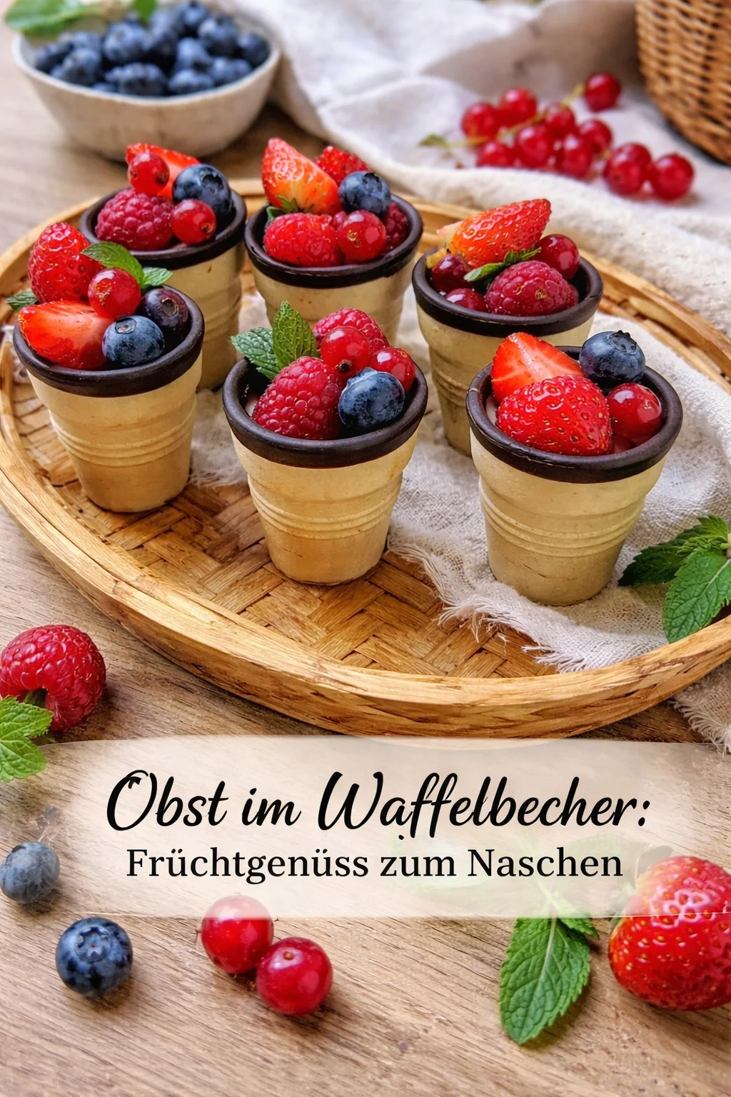 Obst im Waffelbecher: Fruchtgenuss zum Naschen